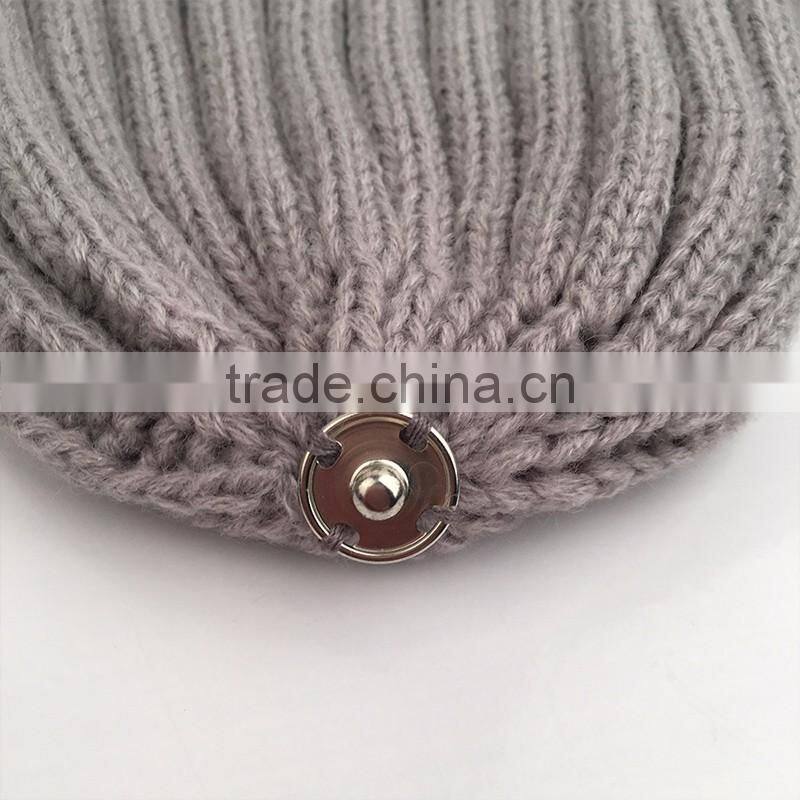 Myfur Wholesale Women Wool Beanie with Genuine Fox Body Fur Bobble