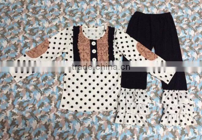 Wholesale Children's Fall Boutique Kids Clothing Girls Clothes Set