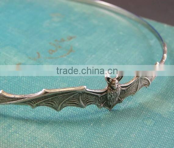 Bat headband vampire silver head piece goth Halloween hair accessory