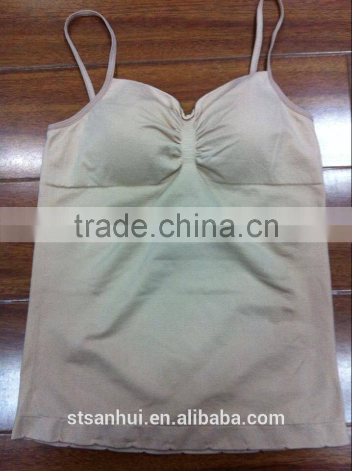 Competitive price high quality women seamless camisole with foam cup