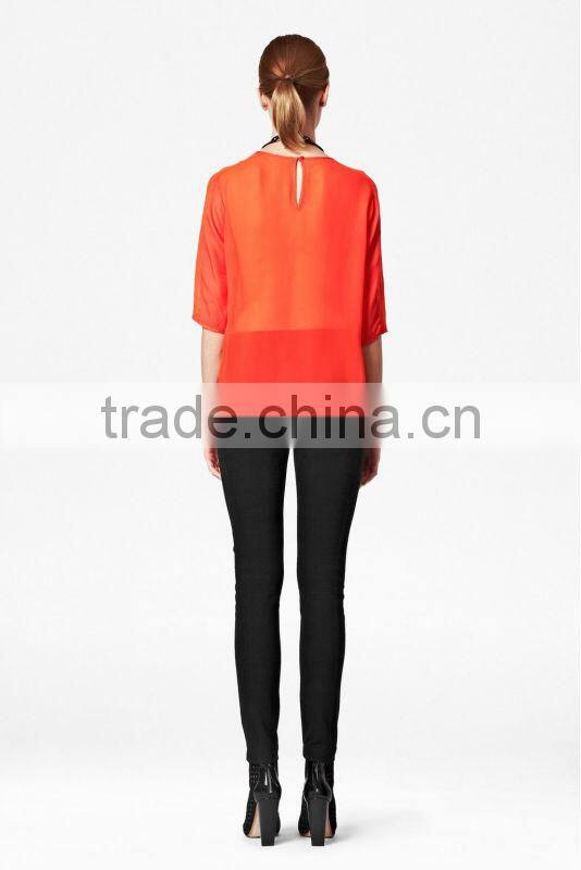 Ladies Fashionable Three-Quarter Sleeves Blouse