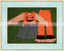 wholesale new design girls a Halloween boutique pumpkin outfits baby clothes