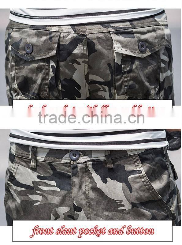 Stylish Men Casual Jogger Pants / 100% Cotton Camo Pants /Zip Pants P170214