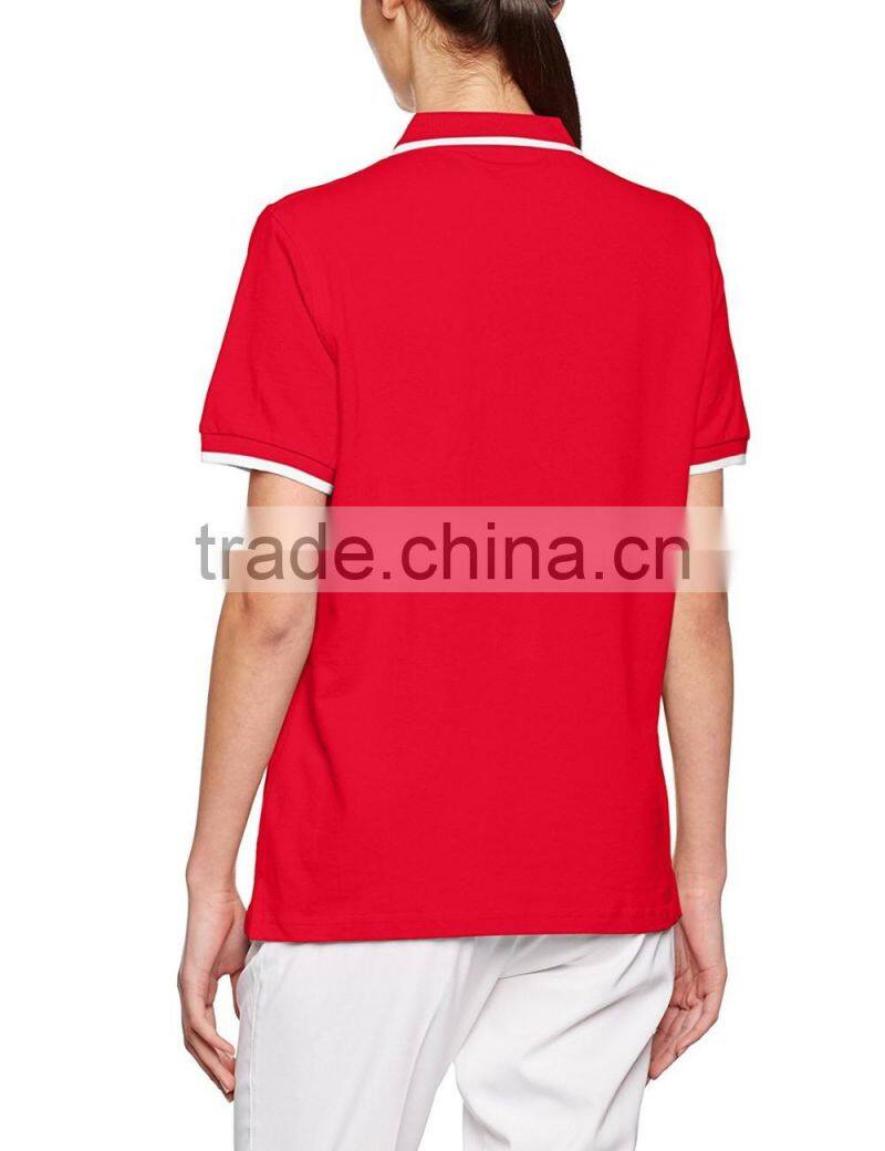 Women's Green,Yellow,Red Tipping Polo golf tee Shirt