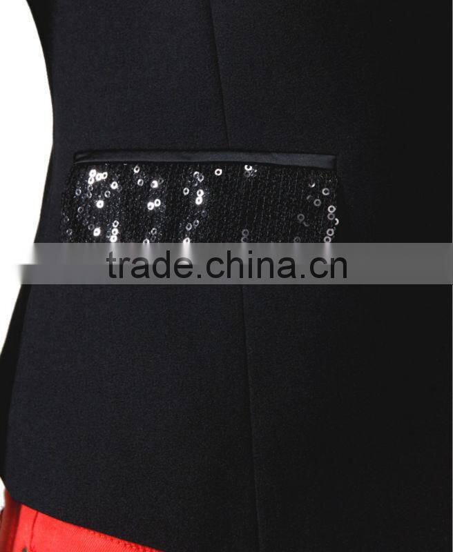 Sequined Reversed Lapel Blazer