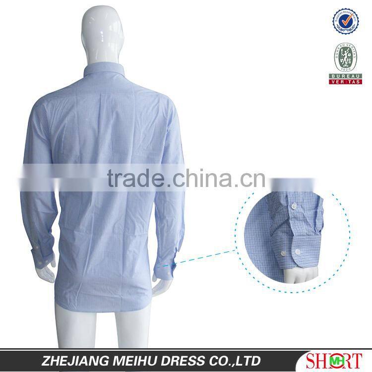 Custom 100% cotton men button down check shirt