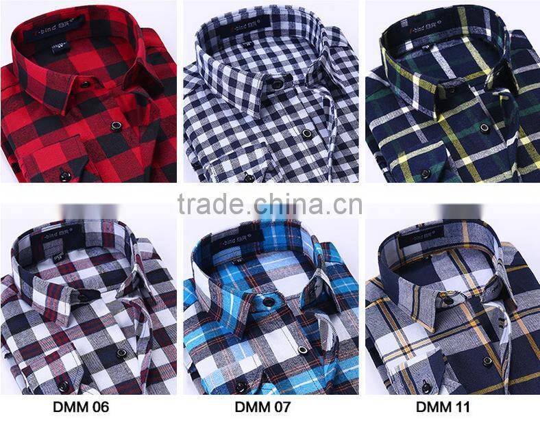 2016 Hot new product for alibaba fashionable uk style microfiber flannel plaid long sleeve latest shirt designs for men