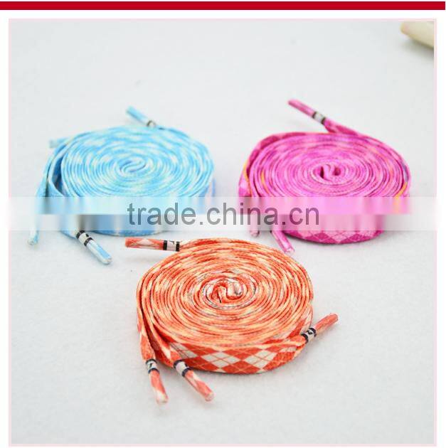 Wholesale wide flat round head colorful brick shoelace color rainbow white lace length customized