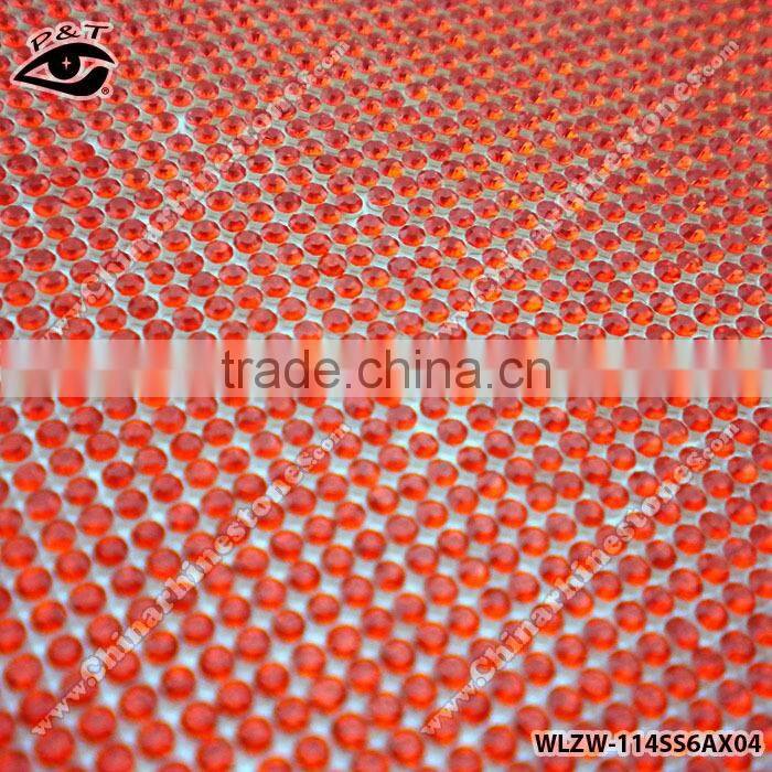 2MM SS06 Hot fix rhinestone mesh Lt Siam Color Mesh 24x40CM