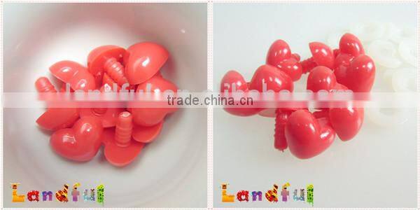 Plastic Heart Safety Nose Red for Craft Crochet Dolls
