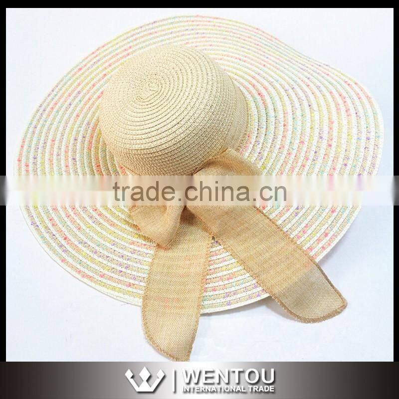 Women Floppy Large Brim Stripe Sun Hat