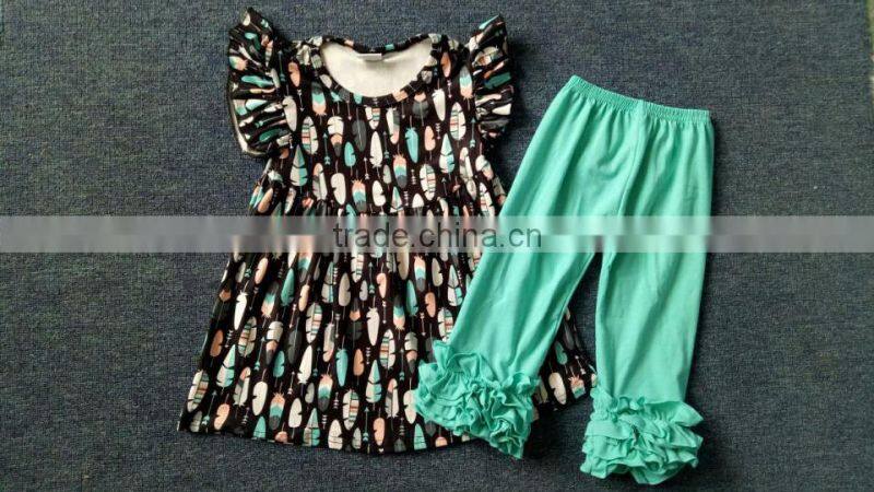 New Halloween Boutique Raglan Outfits Toddlers Girls Fall Ruffle Clothes Sets Girls Halloween Giggle Moon Remake Outfits