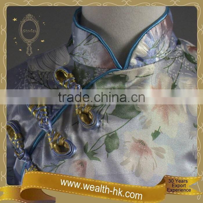 Floral Pattern Chinese Style Qipao Fancy Dress