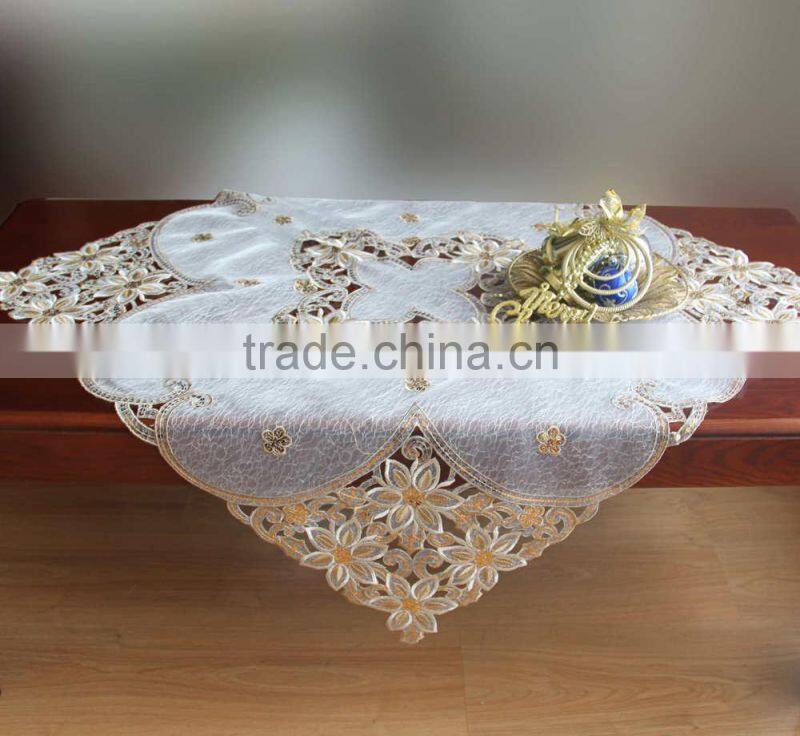 christmas use table cloth with cut work