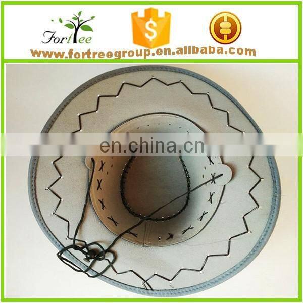 high quality wide brim leather cowboy hats blanks for men