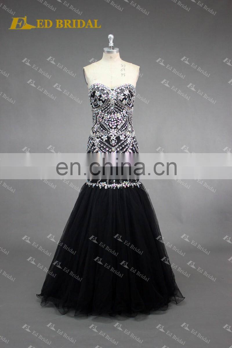 LN132 Sexy Mermaid Floor Length Heavy Beaded Real Sample Prom Dresses