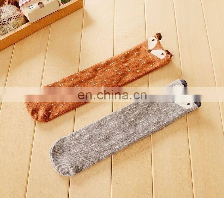 Newborn Toddler knee high sock Baby Boy Girl fox Socks cotton Cute Cartoon Animal Cat leg warmers For newborns infantile