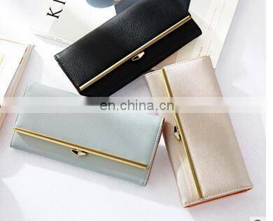 2017 Candy Color Classic Cute Women's Wallet Button Leather Faux Clutch Lady Purse Long Handbag High Quality Card Holder
