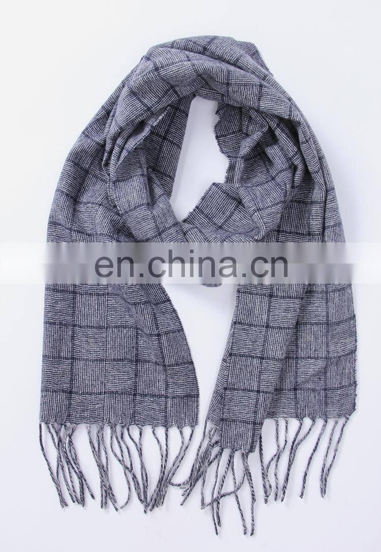 inner mongolia 2017 autumn winter woolen thick men warm classic plaid long tassel wool scarf