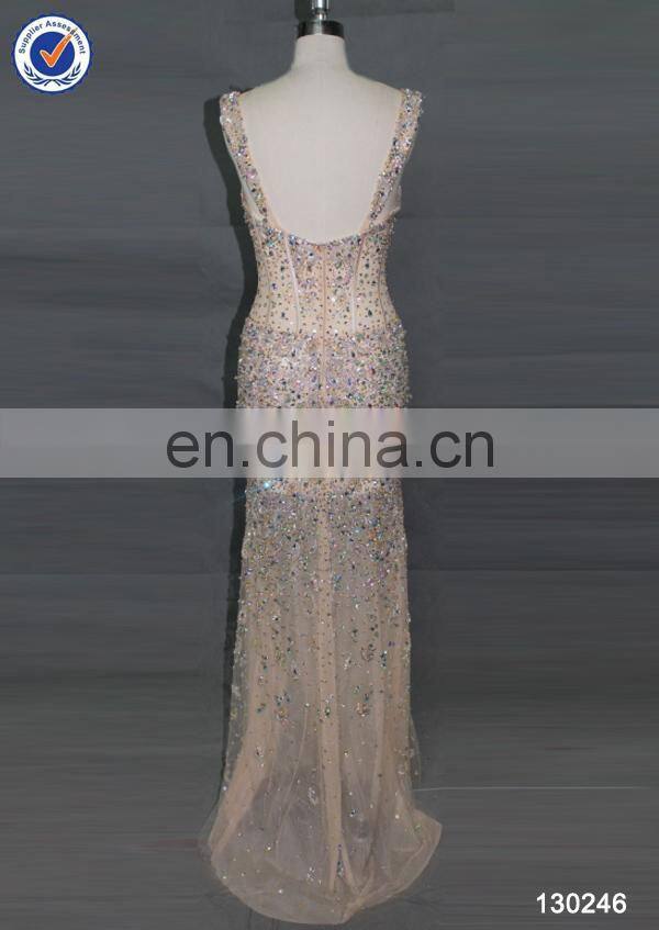 2014 factory directly supply sexy high grade luxury formal beaded evening dress