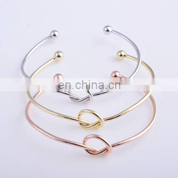 Gold/rose gold/silver knot bracelet,love knot bracelet, knot bangle bracelet
