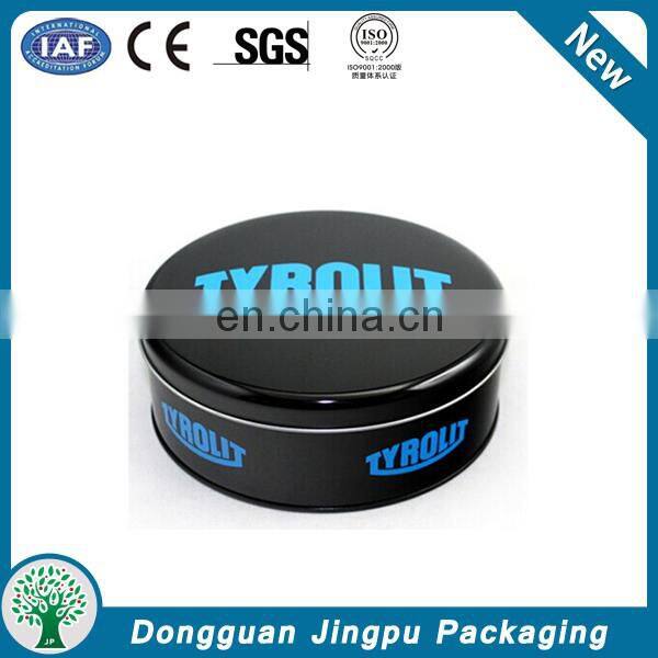 Customized round metal empty shoe polish tin container