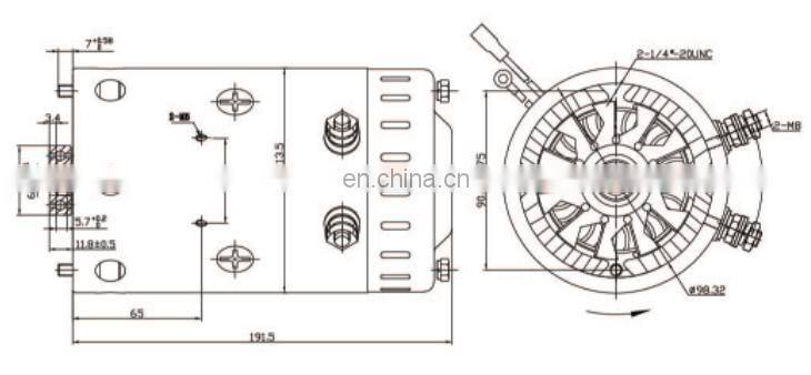 24 v 2.2 kw hydraulic dc motor for tipper trailer