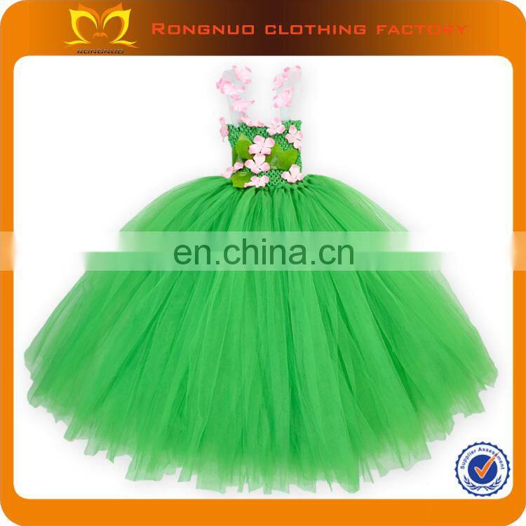 Kids Flower Dress puffy long flower girl dress sweet baby fluffy party tutu dress for
