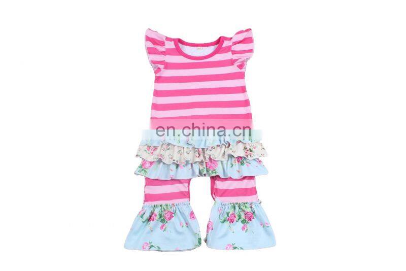 Ruffle designer children's clothing wholesale stripe baby clothes china