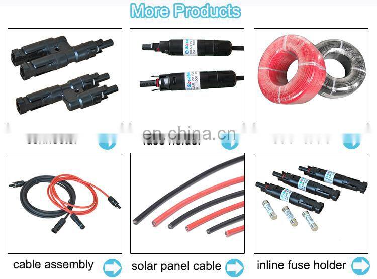 TUV certified waterproof power PV DC solar connector cable connection