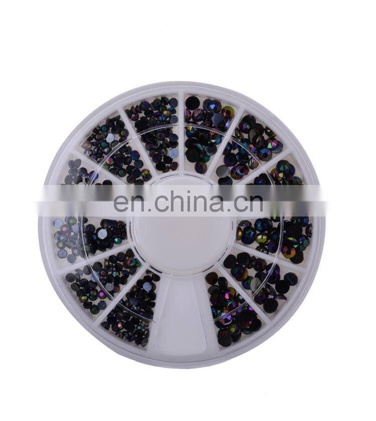 nail decoration AB black acrylic rhinestone