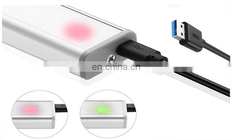2W USB charging rechargeable motion sensor led wardrobe rail light