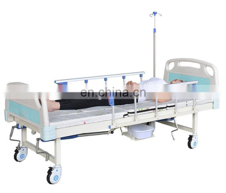 Foldable medical 2 function manual medical hospital bed with good price