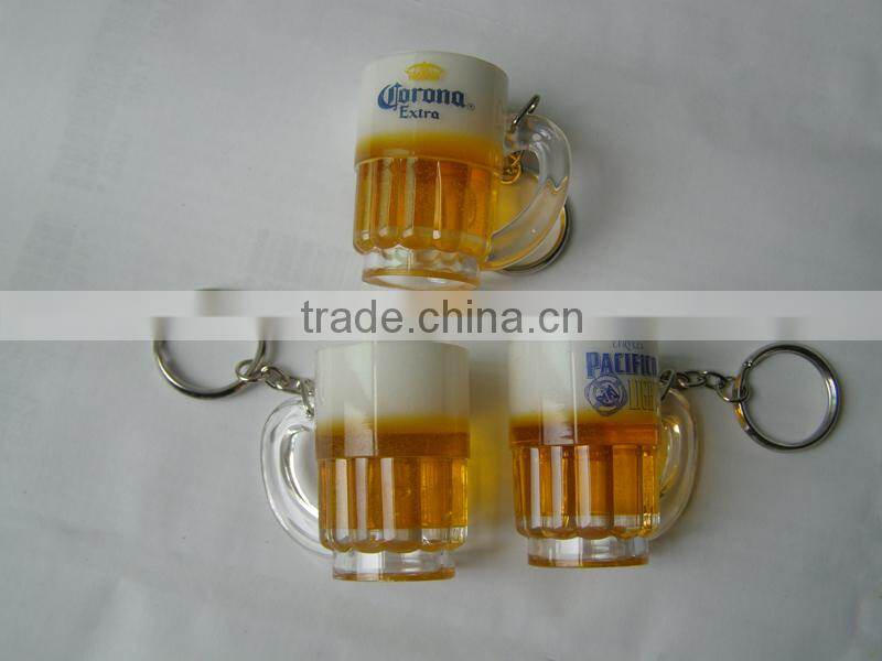 Hot Sale Custom Acrylic Beer Cup Keychain, Modern Acrylic Keychain