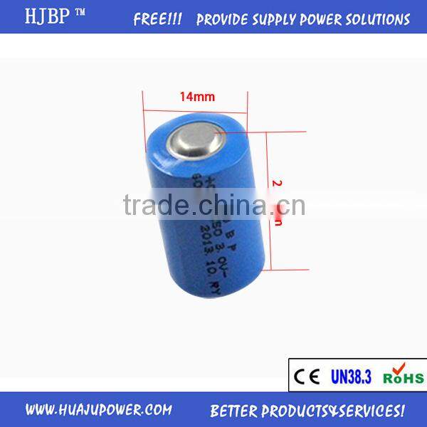 HJBP china factory wholesales non-rechargeable LIMNO2 3V CR14250 primary lithium battery with high power