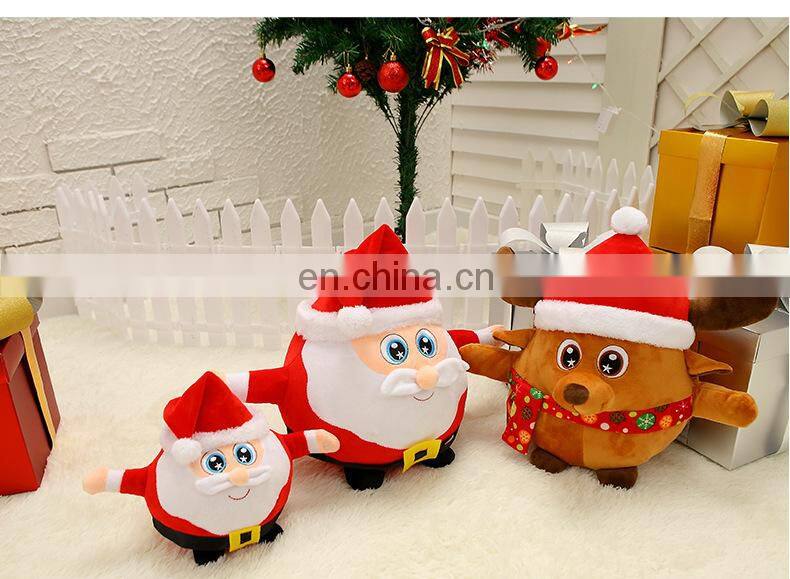 Plush Fast Shipping Shining concert singing Santa Claus elk doll plush toys children Christmas presents gifts