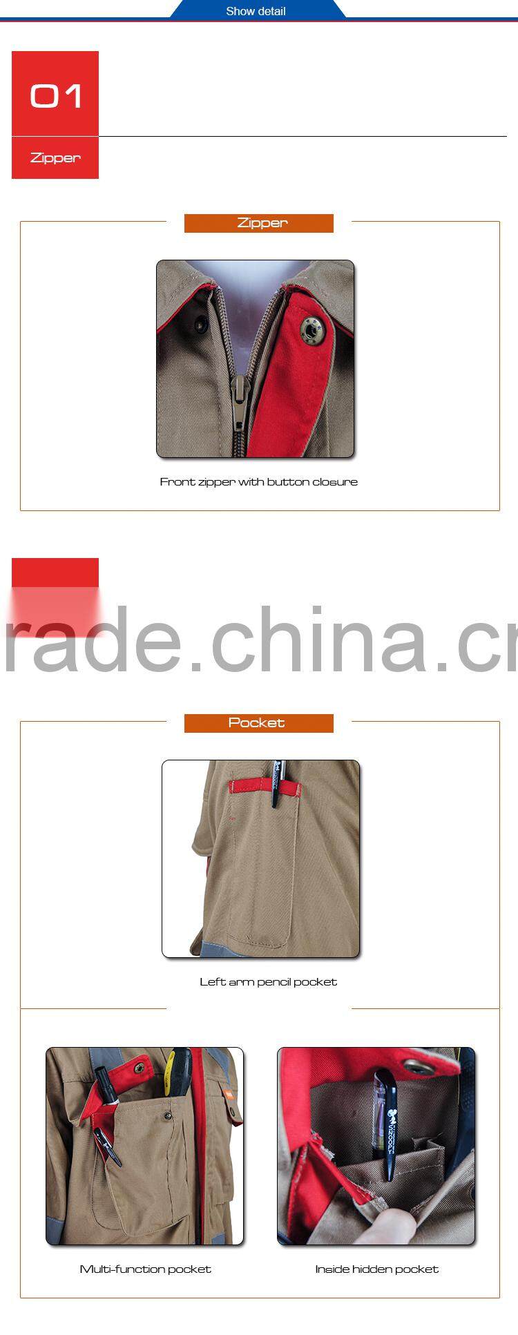 Men' long sleeve work cheap reflective coverall WC021