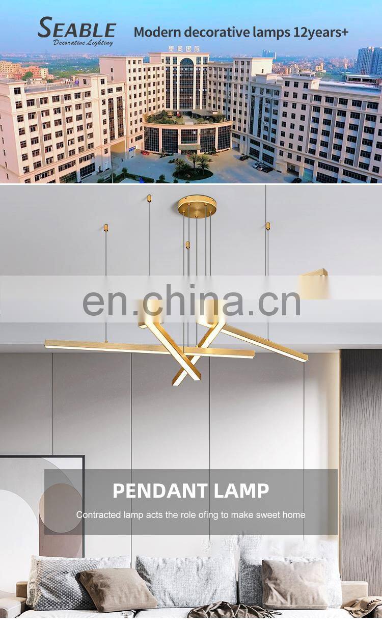 New Design Gorgeous Decoration Indoor Living Room PC Iron Aluminum Gold Modern LED Chandelier Light
