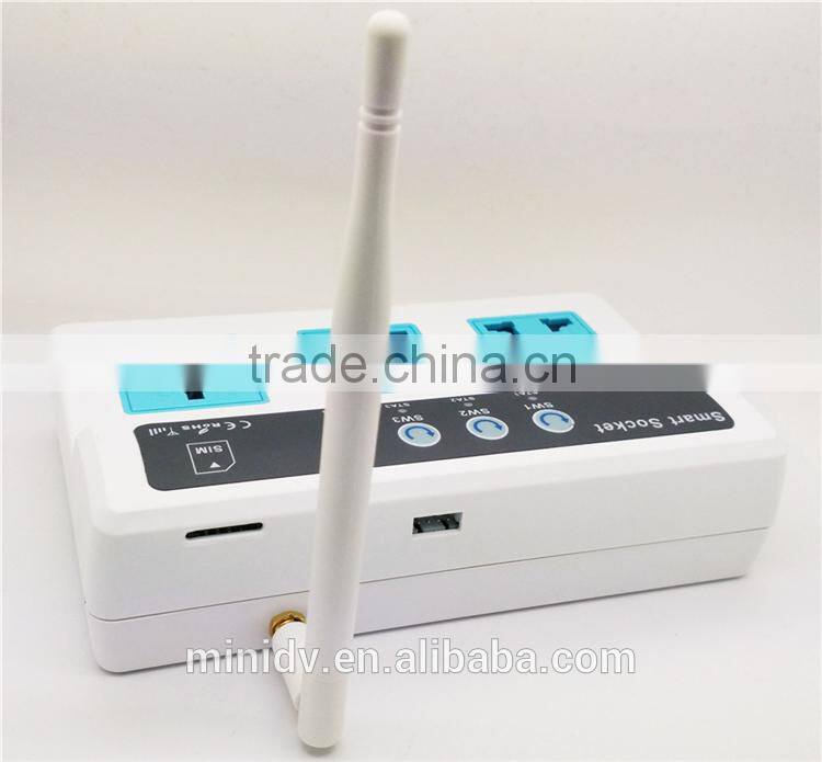 2200W 10A QUADBAND SMS/CALL Remote Controlled GSM Power Socket with 3 Outlets Which Also Supports Temperature Control