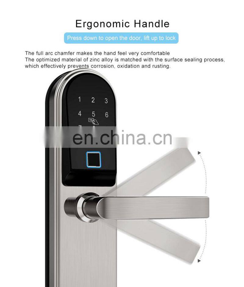 Stainless Steel Fingerprint Wifi Smart Lock Door Card Key Apartment Intelligent Door Lock Rfid With Password Ttlock