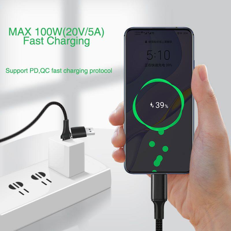 Top sell 100w usb c cable 2 in 1 type c charging cable original c type cable quick charge for Mackbook