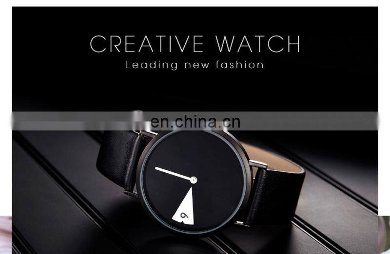 SHENGKE New Trendy Handwatchs Minimalist Dial Design Watchs Black PU Strap Wrist Watchs K0090L