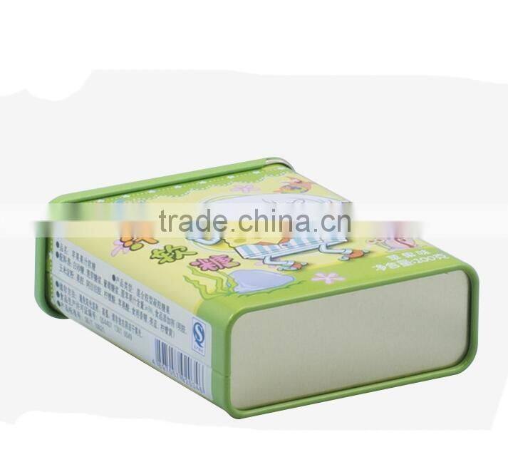 fancy metal can cutom gift samll candy tin box with slip cover