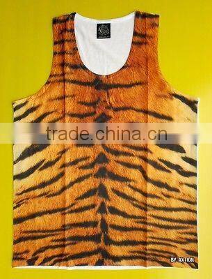 wholesale custom sublimated tank top factory,mens all over printed vest