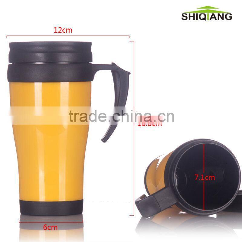 China Manufacter 400ml Hot Sale BPA Free Plastic Cup With Lid And Handle chiavetta