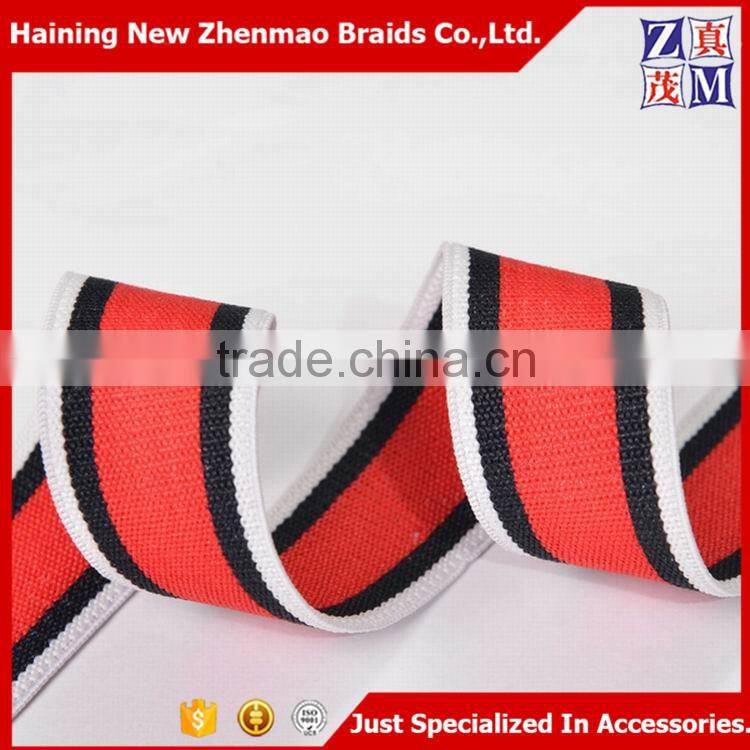 China Zhejiang wholesale 3cm tricolor polyester latex elastic band