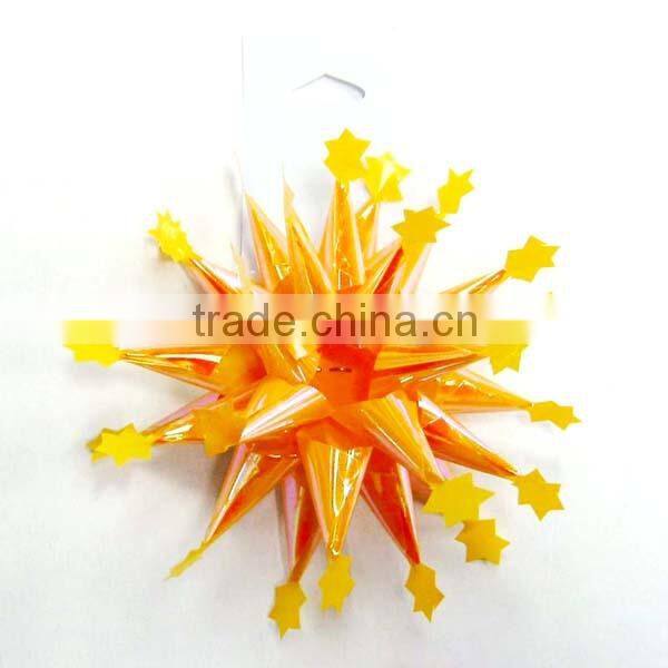 Colorful PET fancy ribbon bow with tips/Iridescent Luxury Bow Celebration Firework Bow/Colorful Firework Lade bow