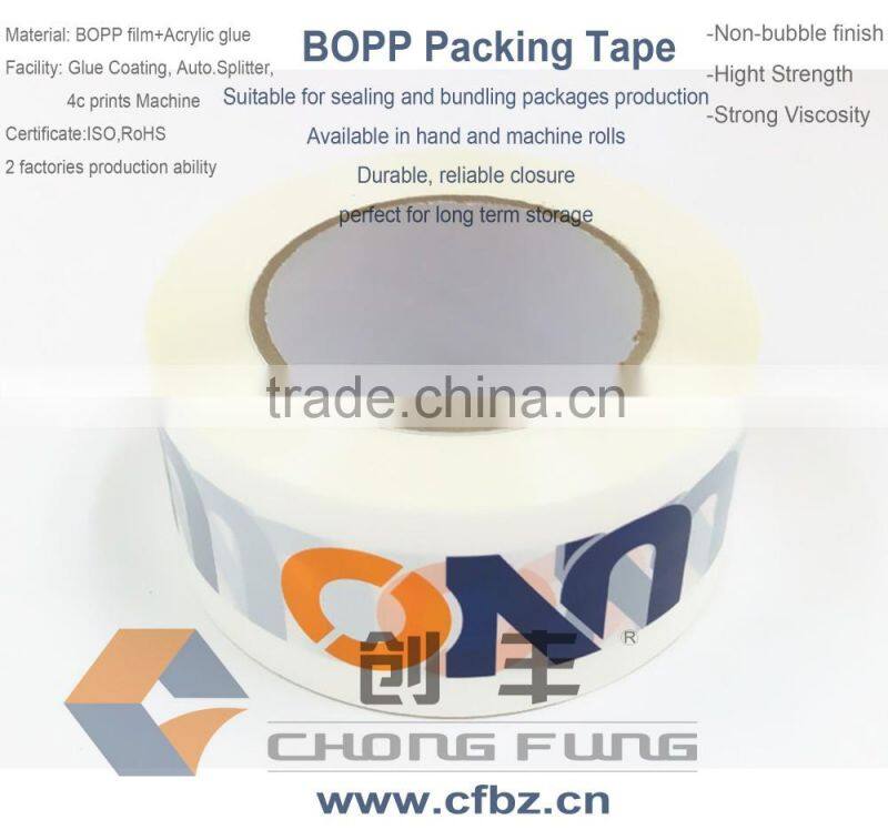 BOPP Material and Single Sided Adhesive Side cheap printed packing tape