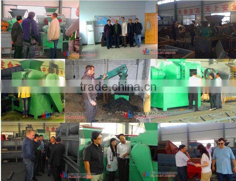 9Cr2Mn steel roller press round shape charcoal / peat / coal briquette making machine