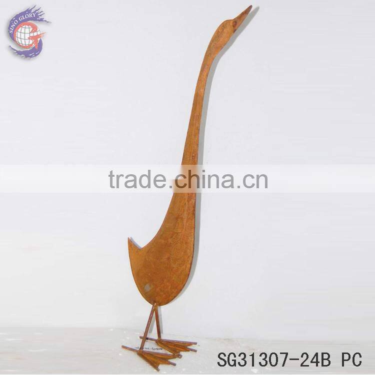 Metal garden art decorative with rusty goose garden ornament decoration